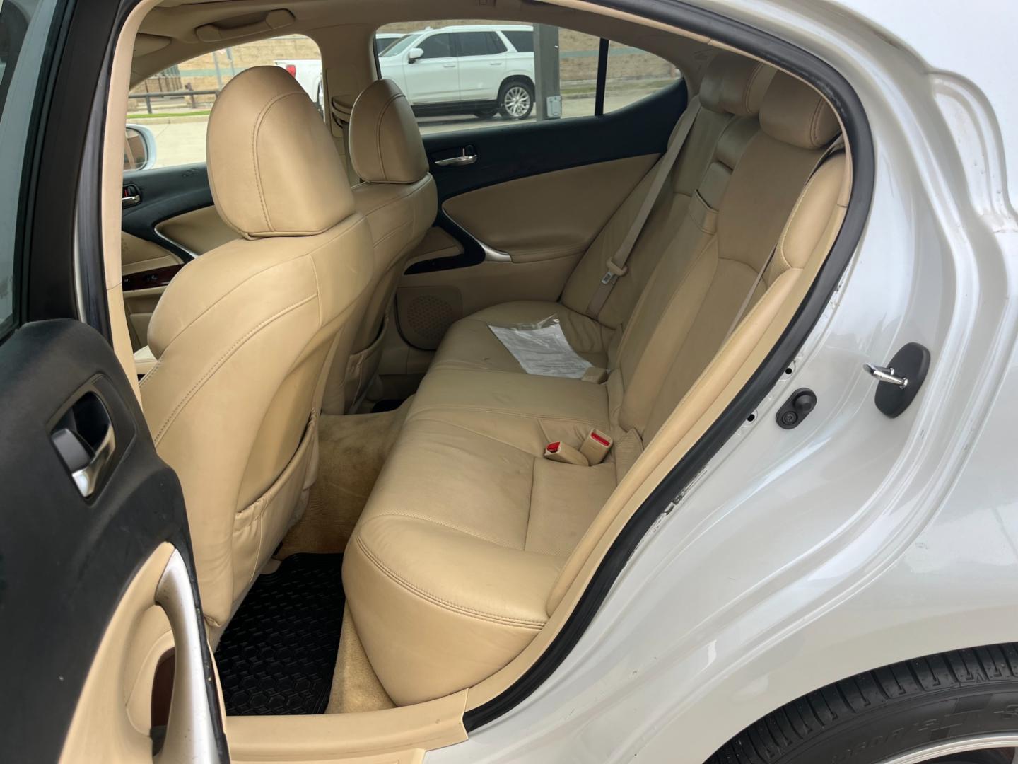 2008 white /TAN Lexus IS IS 250 6-Speed Manual (JTHBK262285) with an 2.5L V6 24V DOHC engine, 6-Speed Manual Overdrive transmission, located at 14700 Tomball Parkway 249, Houston, TX, 77086, (281) 444-2200, 29.928619, -95.504074 - Photo#9